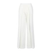 Witte Wijde Pijp Broek Sangallo Semicouture , White , Dames