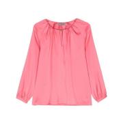 Satin Blouse met Ronde Hals D.Exterior , Pink , Dames