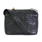 Pre-owned Leather shoulder-bags Chanel Vintage , Black , Dames