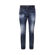 Donkerblauwe Klassieke Vijf Zakken Jeans Dsquared2 , Blue , Heren