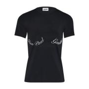 Zwart Logo T-shirt Ronde Hals Jean Paul Gaultier , Black , Dames