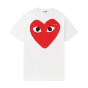 Logo Print Crew Neck T-shirt Comme des Garçons , White , Heren