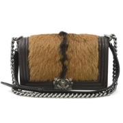 Pre-owned Leather shoulder-bags Chanel Vintage , Brown , Dames