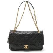 Pre-owned Leather shoulder-bags Chanel Vintage , Black , Dames