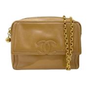 Pre-owned Leather shoulder-bags Chanel Vintage , Beige , Dames