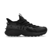 Zwarte Sneakers met Logo Print Moncler , Black , Heren