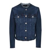 Blauwe Denim Knoopjas 7 For All Mankind , Blue , Dames