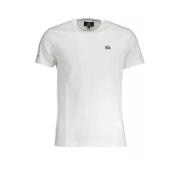 Wit Katoenen T-Shirt met Borduursel en Print La Martina , White , Here...