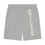 Grijze Fleece Bermuda Shorts Givenchy , Gray , Heren
