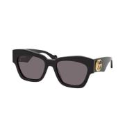 Vierkante Cat Eye Zonnebril Gucci , Black , Dames