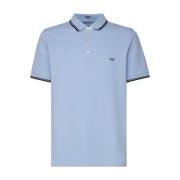 Blauw Katoenen Poloshirt met Piping Fay , Blue , Heren