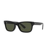 MR Burbank Sunglasses Black/Green Ray-Ban , Black , Heren