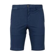 Blauwe Katoenen Shorts met Zakken PT Torino , Blue , Heren