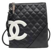 Pre-owned Leather shoulder-bags Chanel Vintage , Black , Dames