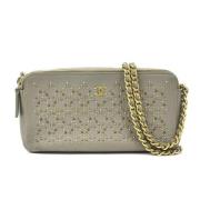 Pre-owned Leather shoulder-bags Chanel Vintage , Gray , Dames