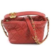 Pre-owned Leather shoulder-bags Chanel Vintage , Red , Dames