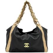 Pre-owned Leather totes Chanel Vintage , Beige , Dames