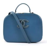 Pre-owned Leather shoulder-bags Chanel Vintage , Blue , Dames