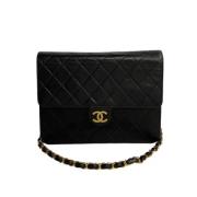 Pre-owned Leather shoulder-bags Chanel Vintage , Black , Dames