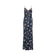 Chiffon Maxi Slip Jurk - Shining Rose / Midnight Navy Rotate Birger Ch...