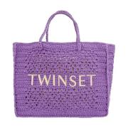 Gehaakte Lilla Tote Tas Twinset , Purple , Dames