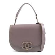 Pre-owned Leather shoulder-bags Chanel Vintage , Purple , Dames