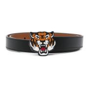 Zwart Lucky Tiger Dubbelzijdige Riem Kenzo , Black , Heren