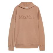 Bruine Sweater met Capuchon en Logo Max Mara , Brown , Dames