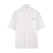 Witte Boxy Fit Overhemd met Geborduurde Handtekening Givenchy , White ...