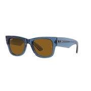 Mega Wayfarer 0840S Zonnebril in Blauw Ray-Ban , Blue , Unisex