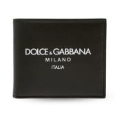 Portemonnee met bedrukt logo Dolce & Gabbana , Black , Heren