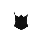 Gestructureerd Cupless Korset in Viscose Vivienne Westwood , Black , D...