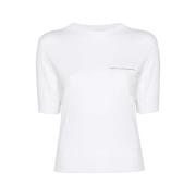 Kasjmier Kralen Gebreide Top Peserico , White , Dames