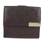 Pre-owned Leather wallets Gucci Vintage , Brown , Dames