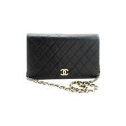 Pre-owned Leather chanel-bags Chanel Vintage , Black , Dames