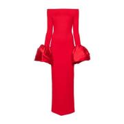 Rode Off-Shoulder Maxi Jurk Solace London , Red , Dames