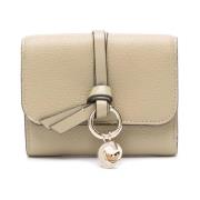 Groen Leren Portemonnee met Knoopdetails Chloé , Beige , Dames