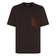 Bruin Leren Zak T-shirts Polos Dolce & Gabbana , Brown , Heren