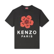 Zwart Bloemenprint T-shirt Kenzo , Black , Heren