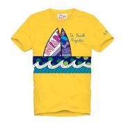 Miami 91 Grafisch T-shirt MC2 Saint Barth , Yellow , Heren