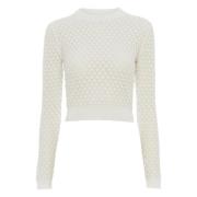 Witte Crewneck Zijde Katoen Trui Chloé , White , Dames