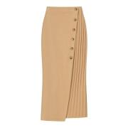 Merino Katoen Midi Rok Aeron , Beige , Dames