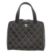 Pre-owned Leather chanel-bags Chanel Vintage , Black , Dames