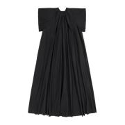 Zwarte Maxi Jurk met Wijde Mouwen MM6 Maison Margiela , Black , Dames