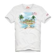 Strand T-shirt Formentera Stijl MC2 Saint Barth , White , Heren