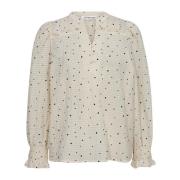 Stippenblouse met Smock Manchetten Co'Couture , White , Dames