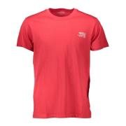 Rode Katoenen T-Shirt met Print Guess , Red , Dames