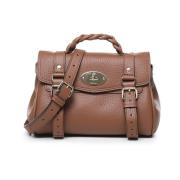 Leren schoudertas met draaislot Mulberry , Brown , Dames