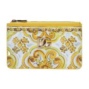 Gele Majolica Print Kaarthouder Dolce & Gabbana , Yellow , Dames