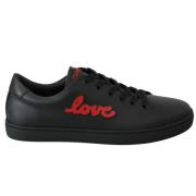 Liefde Paillet Hart Sneakers Dolce & Gabbana , Black , Dames